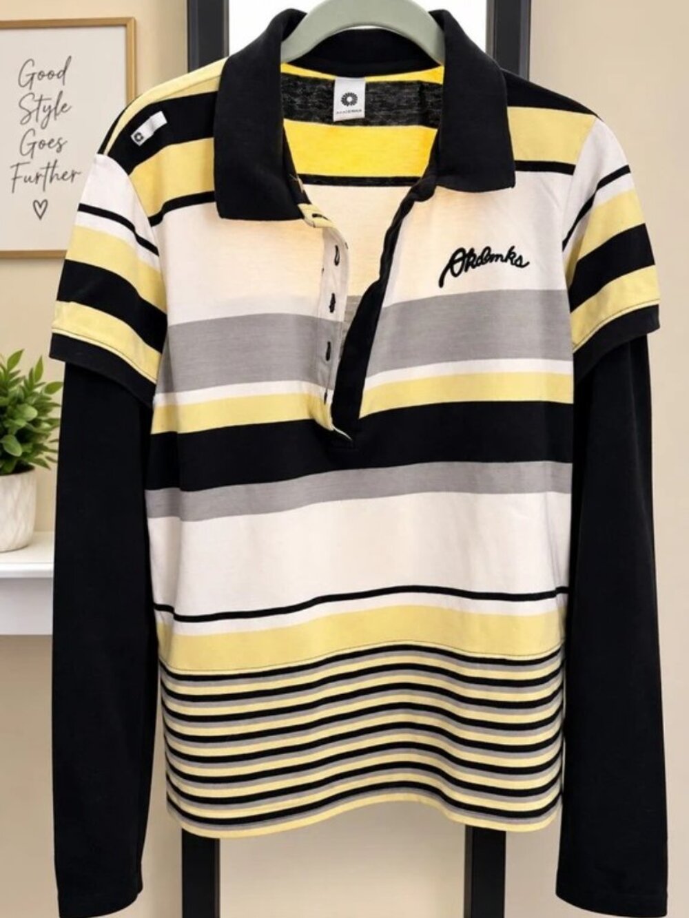 Vintage Akademiks Striped Layered Polo Shirt – XXL